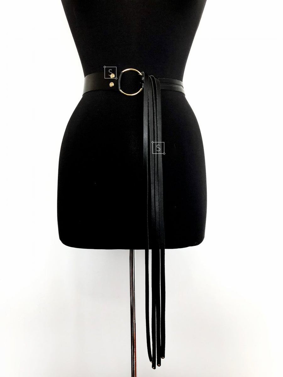 Fringe leather clearance belt