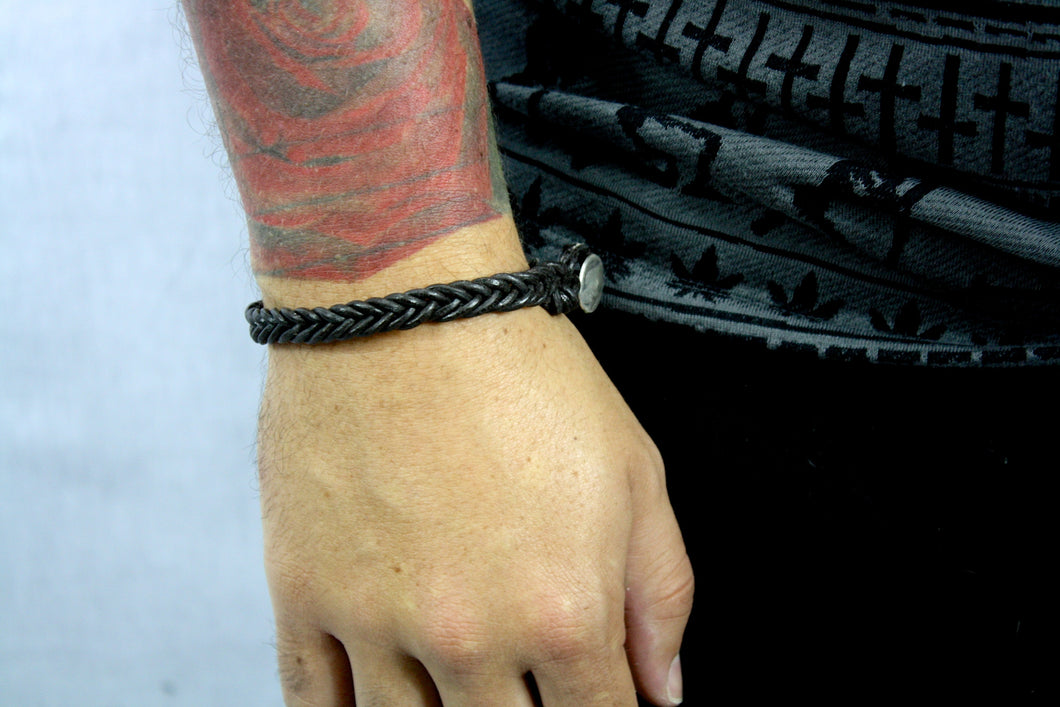 Leather Laced Bracelet.