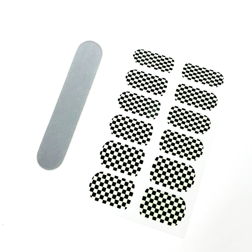 Glow Checkered Nail Decals.