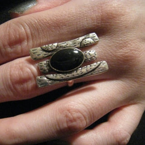 Oval Black Ring.