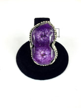 Double Purple Agate Stone Ring.