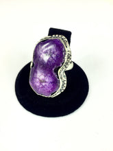 Double Purple Agate Stone Ring.