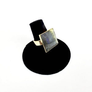 Labradorite Gold Adjustable Ring.