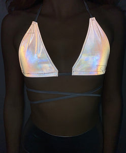 Illuminious Reflective Wrap Bikini Top