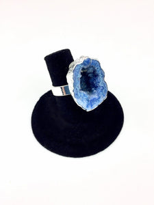 Light Blue Druzy Geode Ring O.O.A.K..