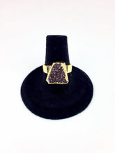 Purple Druzy Stone Gold Ring O.O.A.K..