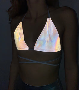 Illuminious Reflective Wrap Bikini Top